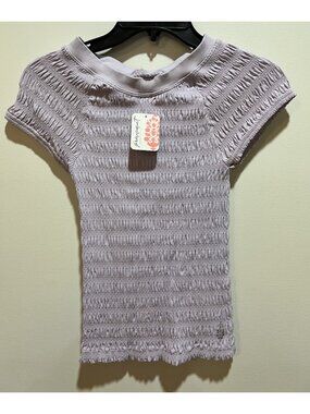 NWT~ Free People Movement Purple Form Fitting Baby Tee  ~ Size Medium/Large